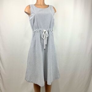 Talbots Blue and White Striped Dress